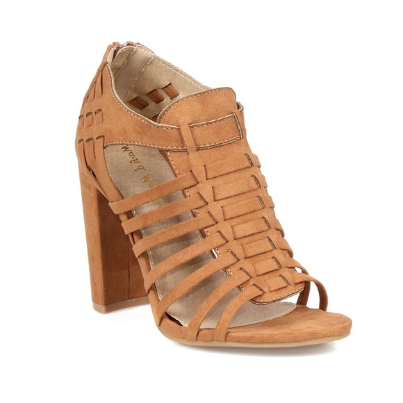 Becca-08 Chunky Heel Women's Caged Sandals - Picture 1 of 3